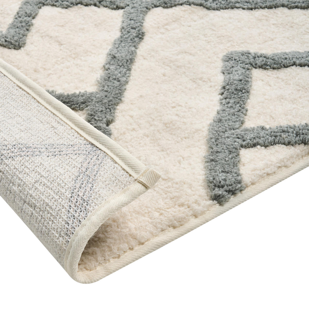 KOUPELNOVÁ PŘEDLOŽKA Béžová 60/90 cm Garhi - tmavě šedá/béžová, textil (60/90cm) - Beliani