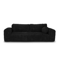 SCHLAFSOFA mit Stauraum LIOR XXL-Cord Schwarz 260cm - Schwarz, Textil (260/83/100cm) - Premium Interiors