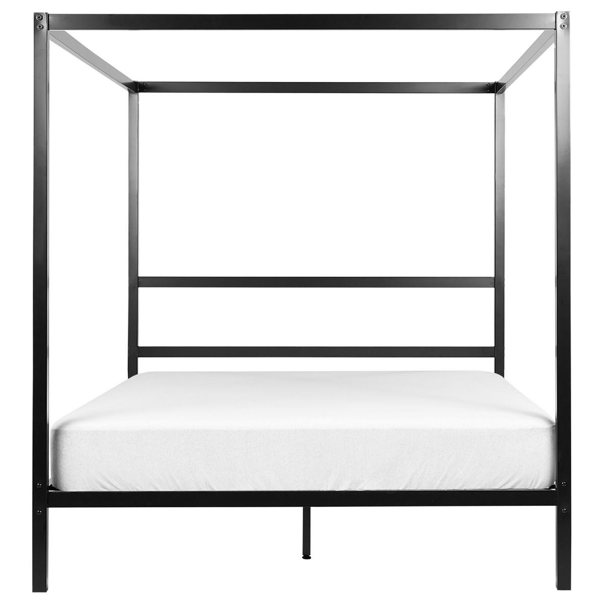 HIMMELBETT 160/200cm Schwarz Lestards - Schwarz, Metall (160/200cm) - Beliani
