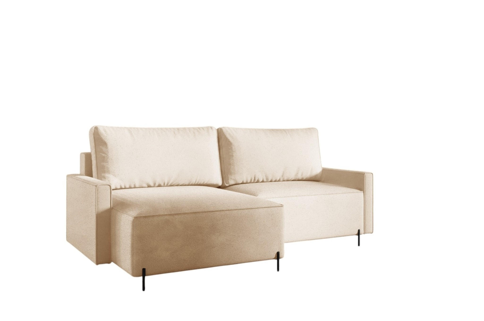 ECKSOFA Braga Mit Schlaffunktion - Creme, Holzwerkstoff/Textil (229/148cm) - Fun Möbel