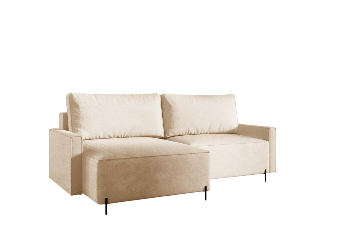 ECKSOFA Braga Mit Schlaffunktion - Creme, Holzwerkstoff/Textil (229/148cm) - Fun Möbel