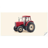KINDERTAPETE - Traktor - Minimalistisch - Illustration - Rot - 450x220 cm - Rot, Papier (450/220cm) - OnlyWow