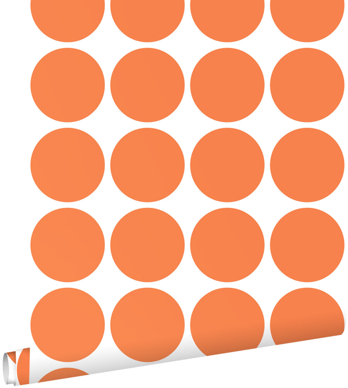 TAPETE große Kugeln 50 x 900 cm - Orange, Papier (50/900cm) - ESTAhome