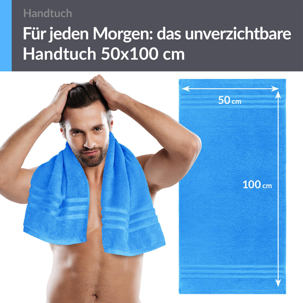 HANDTUCH 50x100 cm London Capri Blau 4er Set - Pastellblau, Textil (50/100cm) - Lashuma