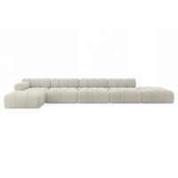 ECKSOFA modulares Sofa Lizur-L3 - 475x160x70 cm Creme Cord - Hellgrau/Creme, Holzwerkstoff/Textil (475/160cm) - ALTDECOR