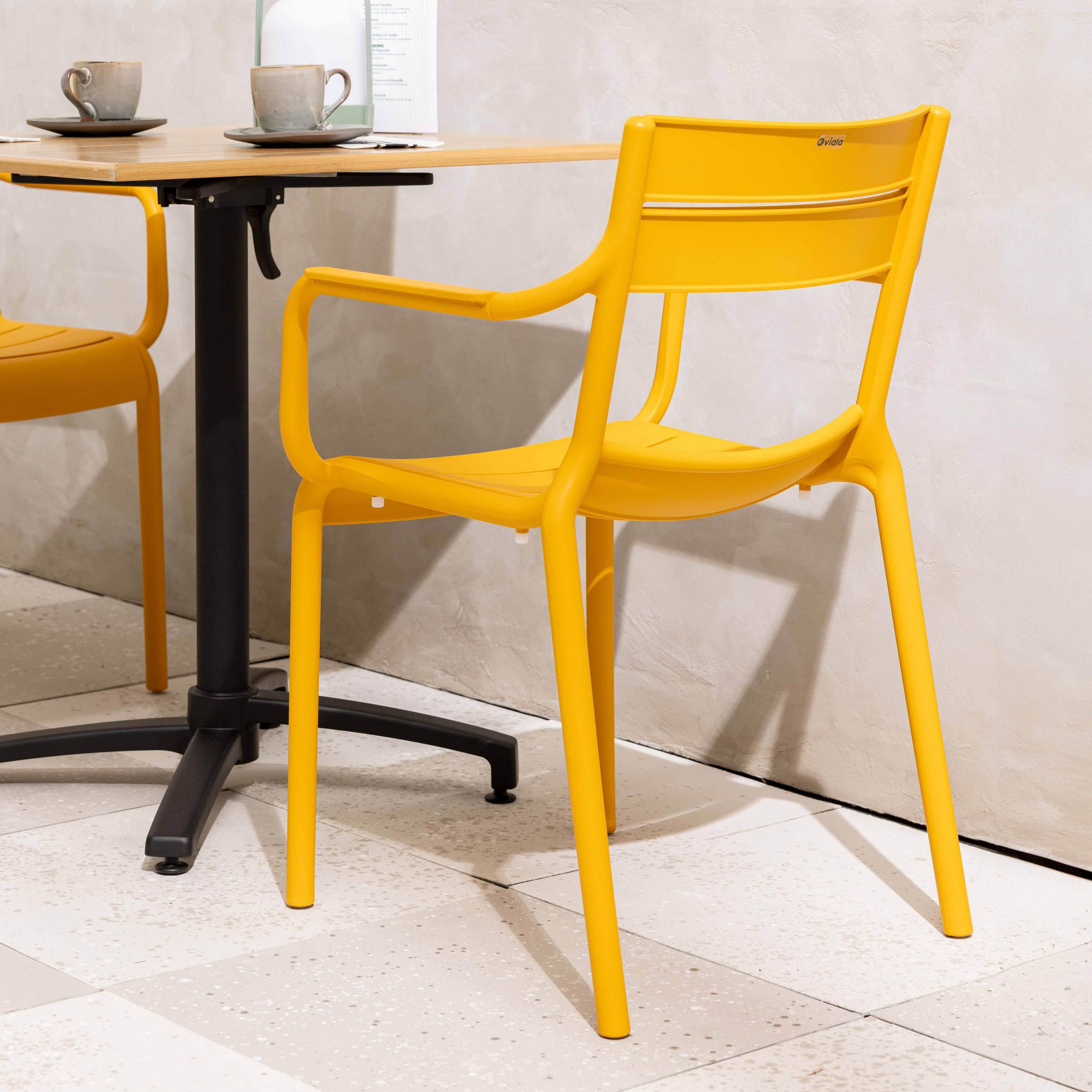 Thumbnail - Oviala Gartenstuhl,, Gelb, Kunststoff, 1-Sitzer, quadratisch,Quadratisch, 50x82x54 cm, Gartenmöbel, Gartenstühle, Garten...