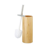 WC-BÜRSTENHALTER - Hellbraun, Holz/Kunststoff (10.5/37.5/10.5cm) - Relaxdays