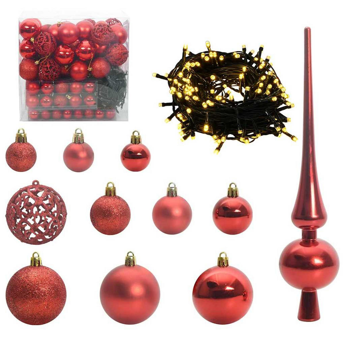 WEIHNACHTSBAUM Künstlicher Vorbeleuchteter Haltbar 115/115/180 cm Schwarz PVC - Schwarz, Kunststoff (180cm) - vidaXL