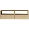 TV-LOWBOARD hängend, 2 Klappen und Ablagen, Eiche, 100 cm - Beige, Holzwerkstoff (100.6/30/30cm) - Selsey