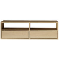 TV-LOWBOARD hängend, 2 Klappen und Ablagen, Eiche, 100 cm - Beige, Holzwerkstoff (100.6/30/30cm) - Selsey