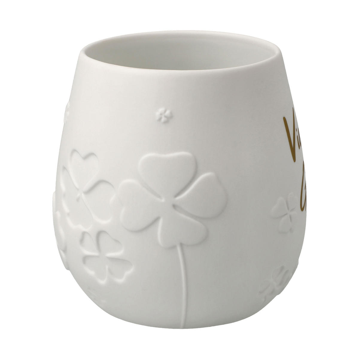 WINDLICHT Viel Glück!, Biskuit-Porzellan, Weiß, 10 cm - Weiß, Keramik (9/10/9cm) - Goebel