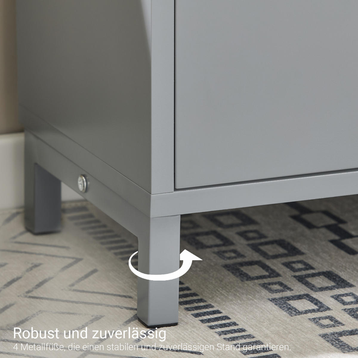 SCHUHBANK Hellgrau - Grau, Holzwerkstoff/Metall (60/52/24cm) - SoBuy