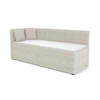 BOXBETT ROBERTO 90/200 in Cord Ecru H4 links - Ecru, Holz/Holzwerkstoff (90/200cm) - Deine Möbel 24