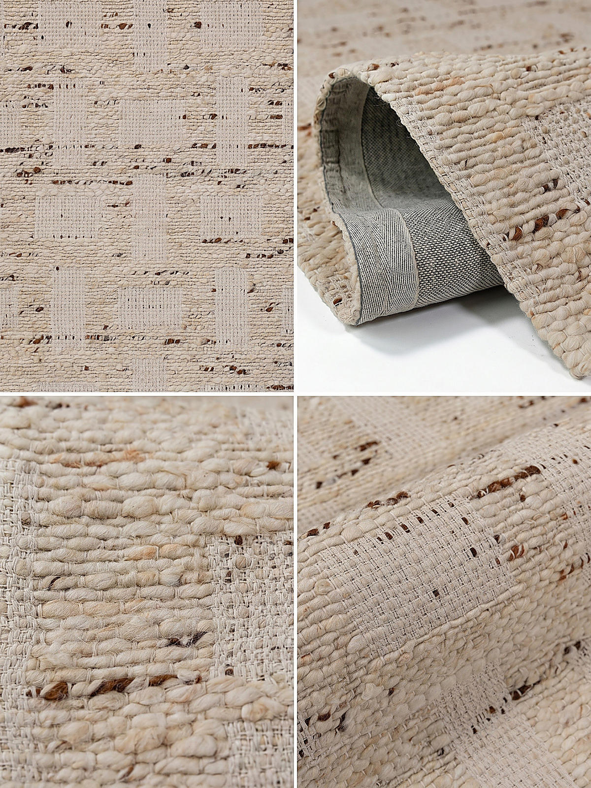 WOLLTEPPICH handgewebt ELIN, geometrisch, Natur, 80 x 300 cm - Beige, Textil (300/80cm) - KADIMA DESIGN
