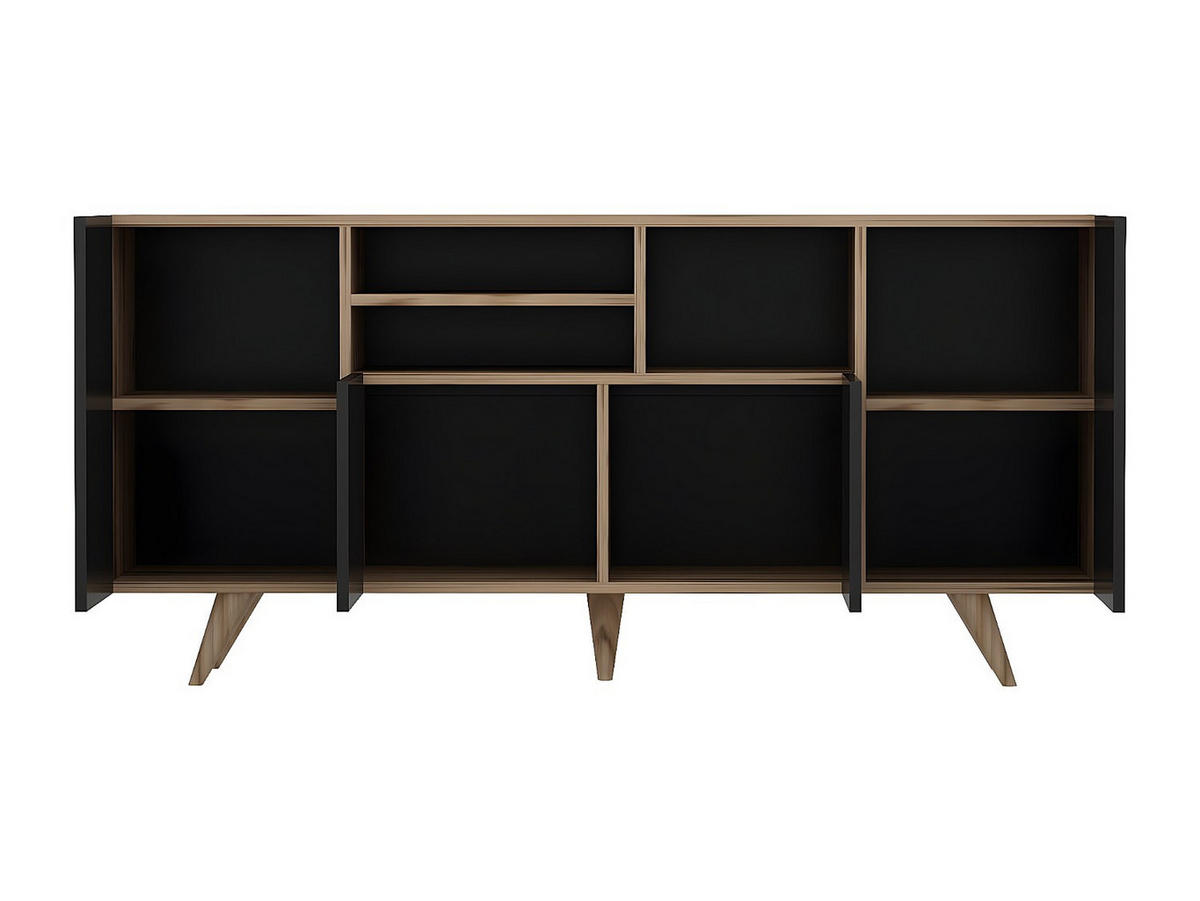 SIDEBOARD - 160 cm x 42 cm - holz - schwarz, naturfarben hell Mostia - Schwarz/Naturfarben, Holz (160/75/42cm) - Vente-Unique