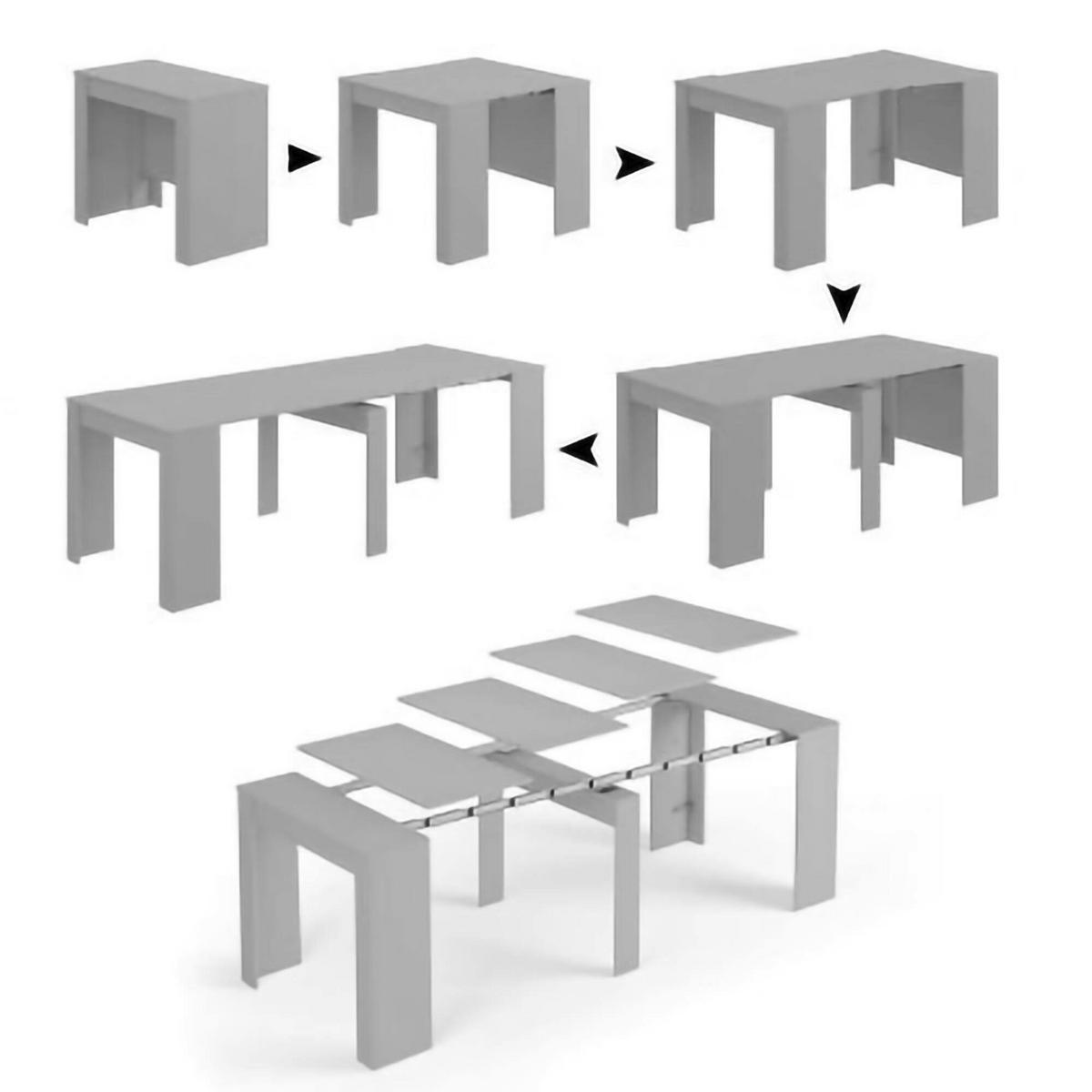TISCH Ausziehbar Zement 51/90/78 cm - Grau, Holzwerkstoff (90/78/51cm) - DMORA
