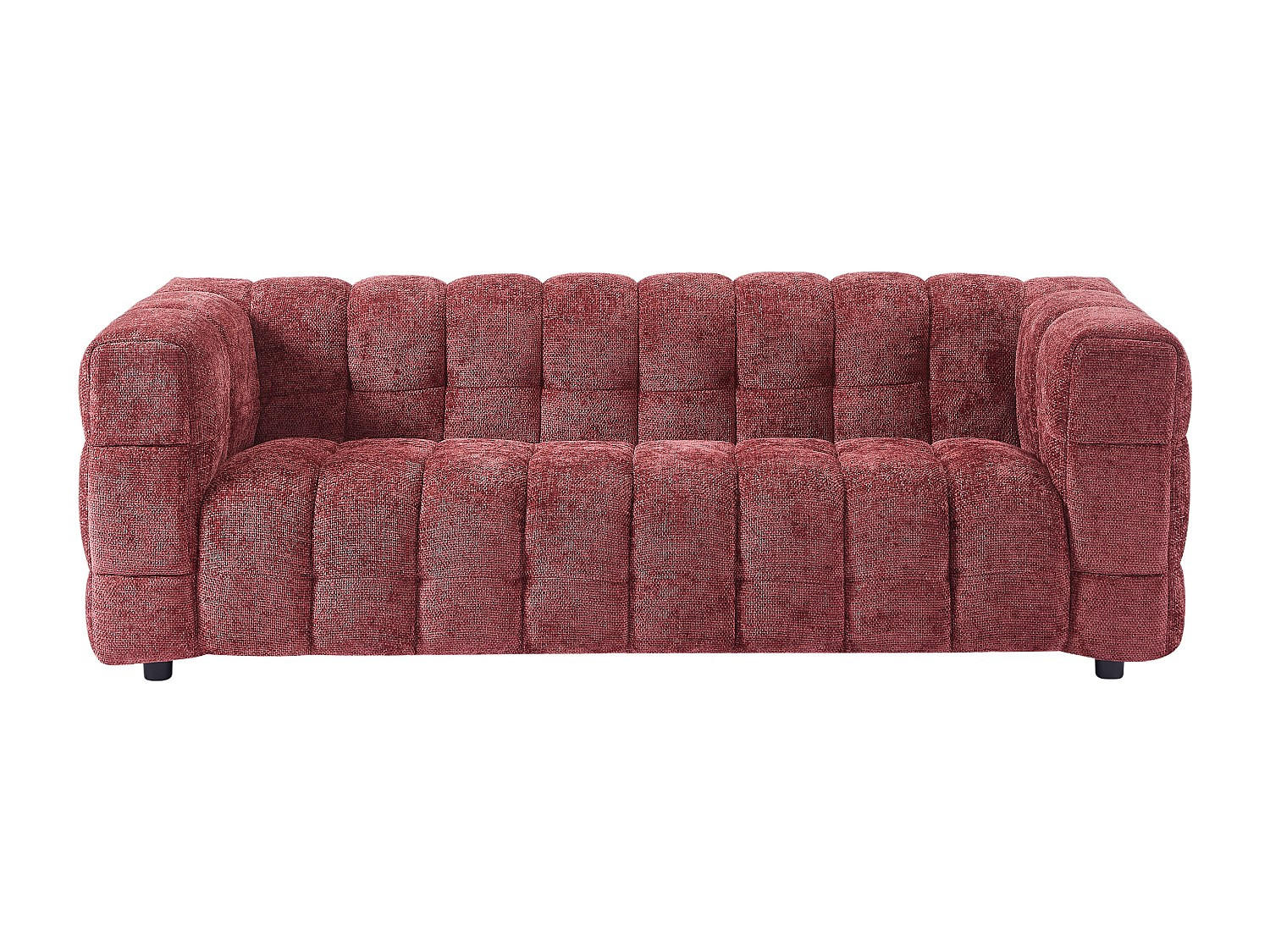 SOFA - 3 Personen - stoff - bordeaux Lerici - Bordeaux, Holz/Textil (213/72/89cm) - Vente-Unique