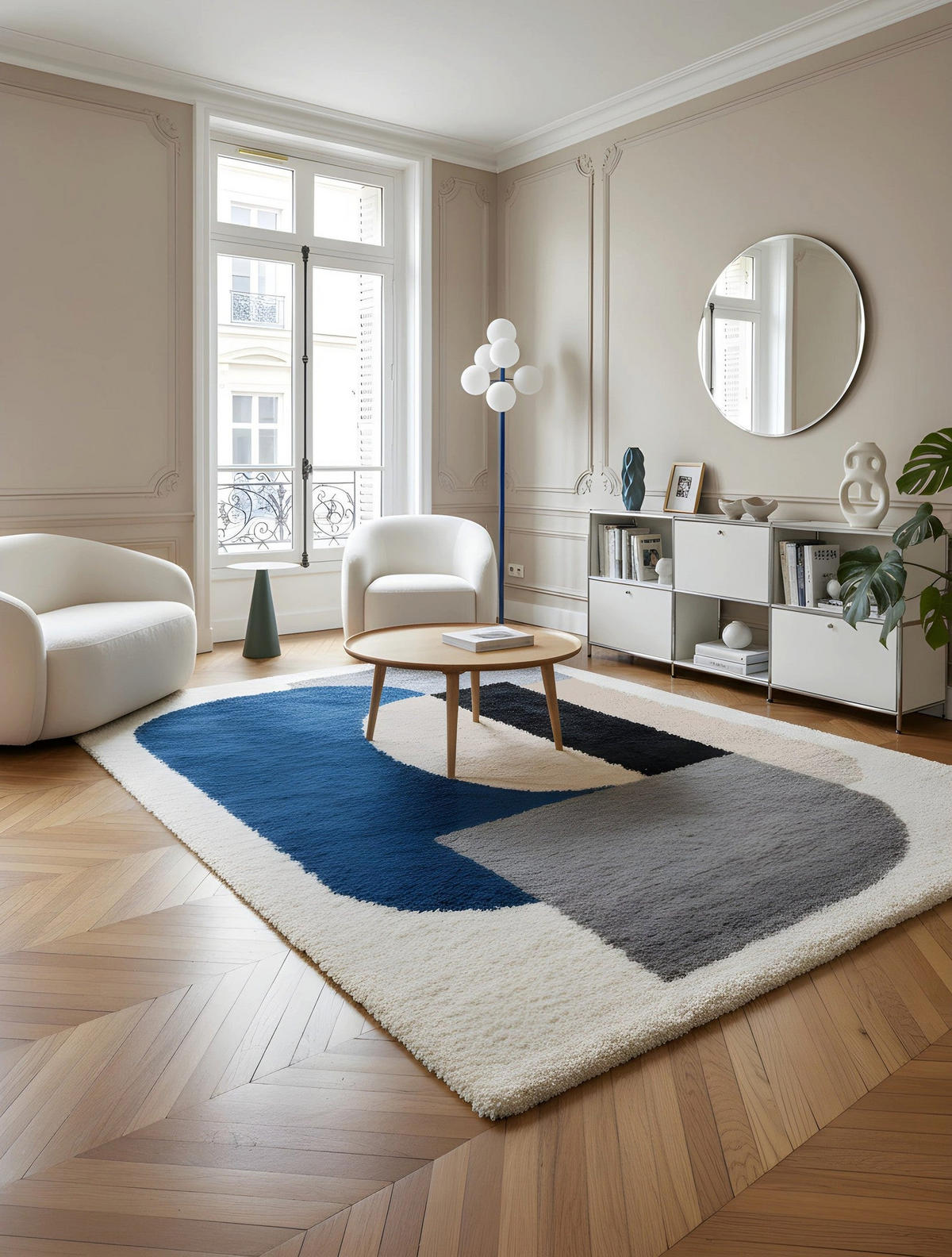 TEPPICH trendig modern blau - Blau, Textil (120/170cm) - AFK Living