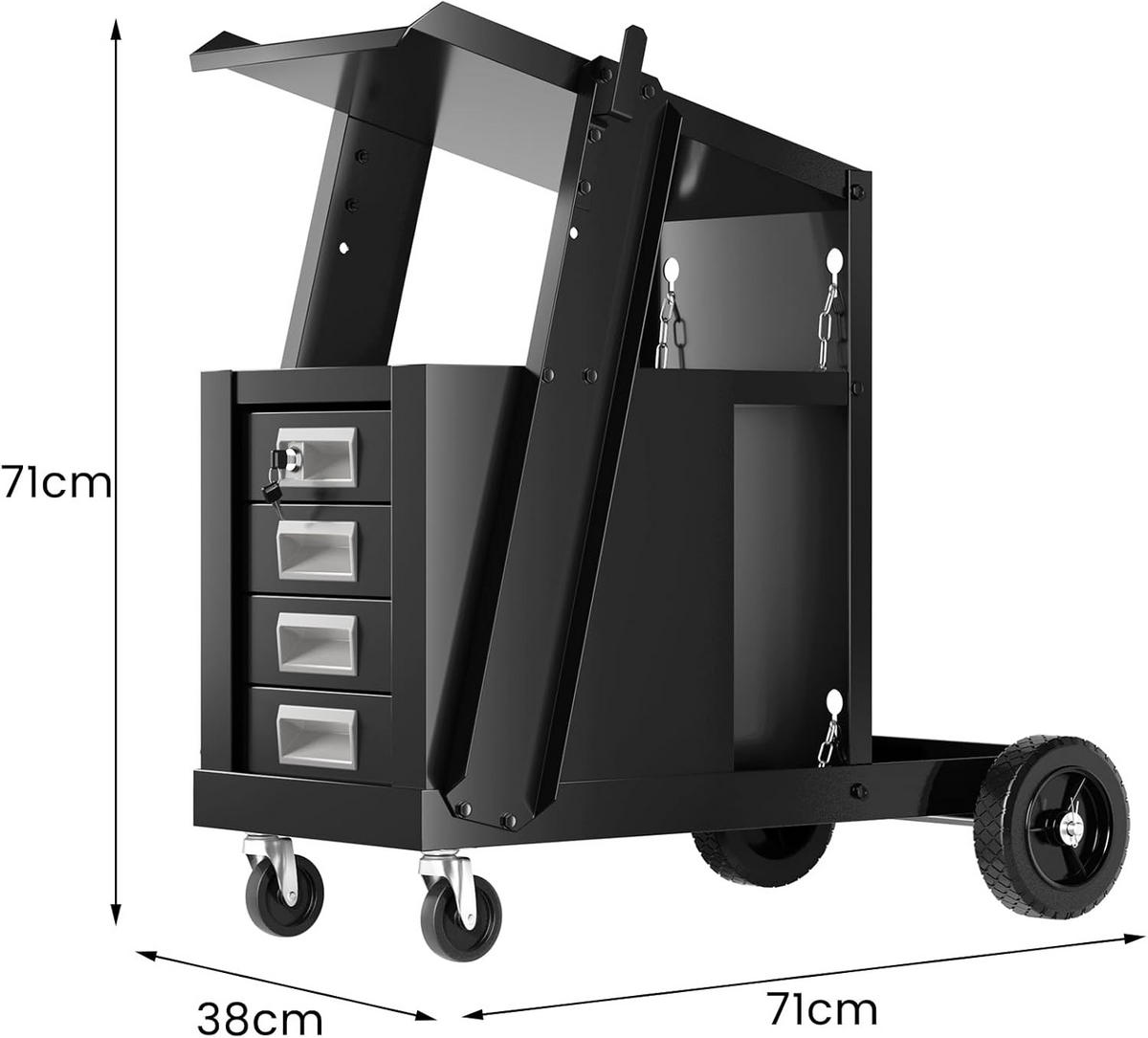 WERKZEUGWAGEN Schwarz - Schwarz, Metall (71/71/38cm) - COSTWAY