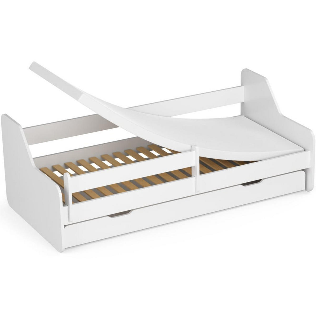 KINDERBETT Weiß 65/90/180 - Weiß, Holzwerkstoff - RAUMHIRSCH FURNITURE