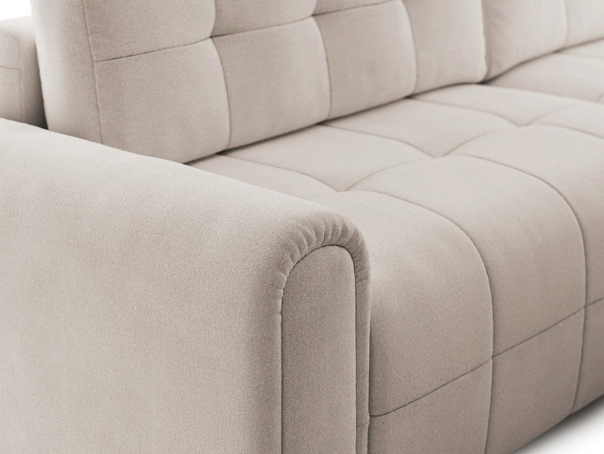 ECKSOFA Simolla Creme rechts - Creme/Schwarz, Kunststoff/Textil (180/268cm) - Selsey
