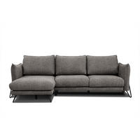 ECKSOFA HOSTEN 4-Sitzer, braun - Schwarz/Braun, Holzwerkstoff/Textil (158/269cm) - Courtois Laville