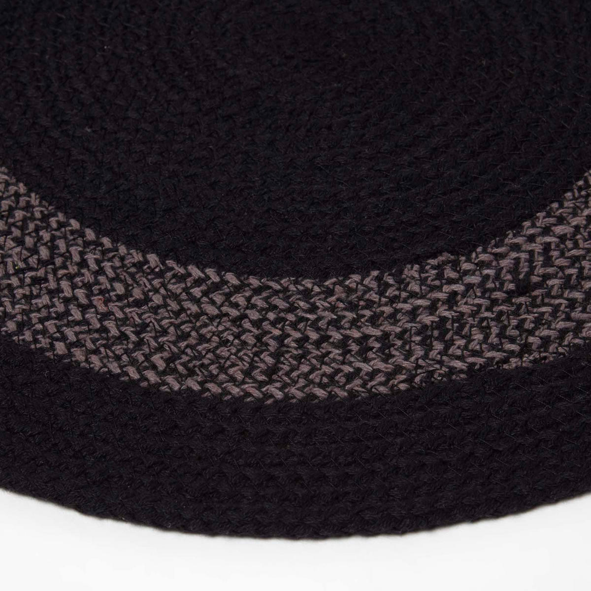 TISCHSET rund im 4er-Set 40 cm, schwarz-grau aus Baumwolle - Schwarz, Textil (40/40cm) - Homescapes