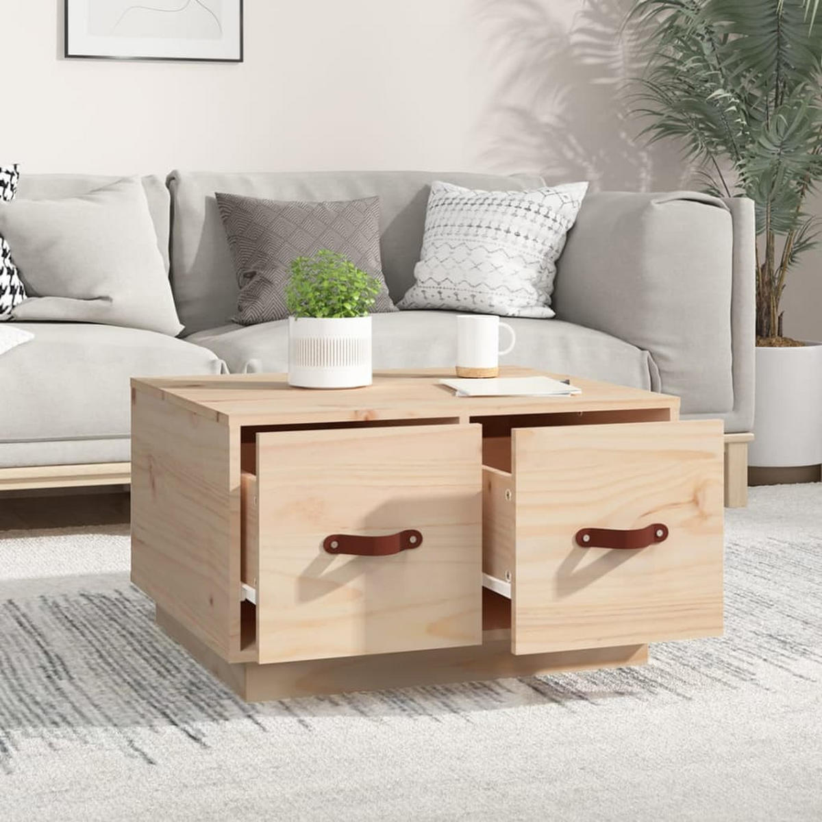 COUCHTISCH 60x53x35 cm Massivholz Kiefer - Naturfarben, Holz (60/53/35cm) - furnicato