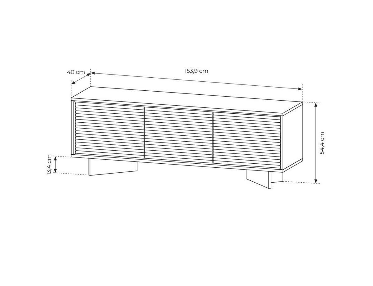 TV-BOARD TORSANO (Bolivar Natur/Cappuccino, 3 Türen, LED-Beleuchtung, Push-to-Open) - Eichefarben/Beige, Holz/Holzwerkstoff (154/54/40cm) - Ravio
