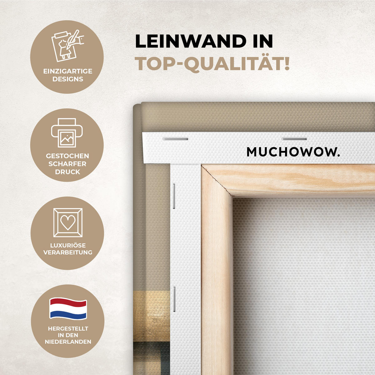 LEINWANDBILD Abstrakt - Formen - Beige - Texturen Room Decor 30x40 cm - Beige, Textil (30/40cm) - MuchoWow