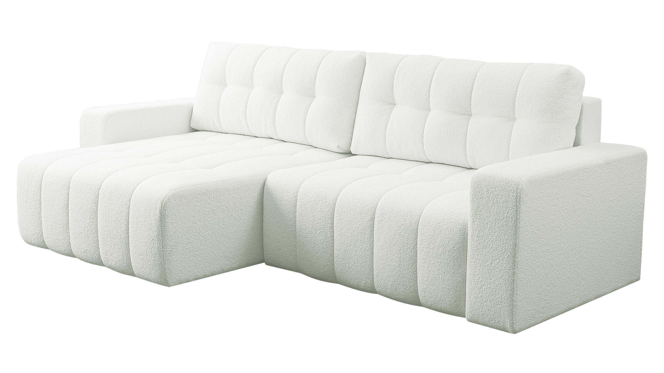 ECKSOFA Masone - Creme/Schwarz, Holz/Kunststoff (245/143cm) - MIRJAN24