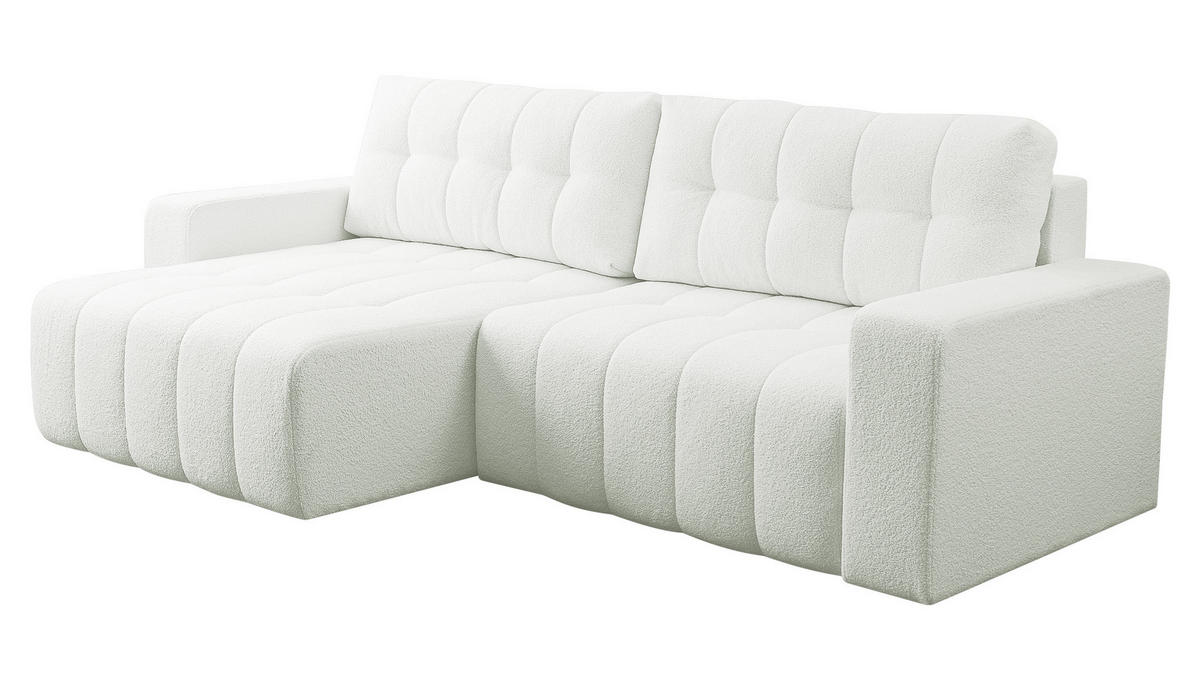 ECKSOFA Masone - Creme/Schwarz, Holz/Kunststoff (245/143cm) - MIRJAN24