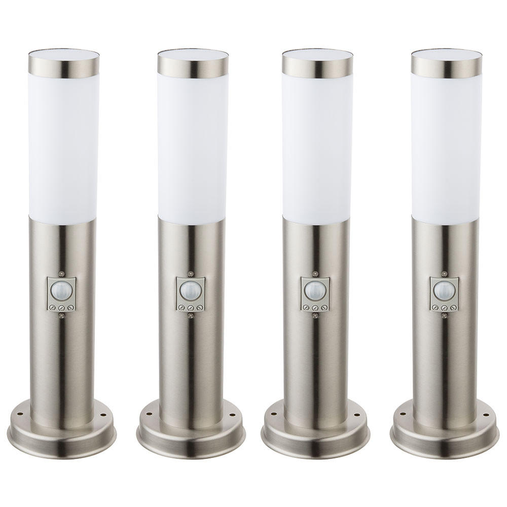 LED AUSSENLEUCHTE Edelstahl Silber - Silberfarben, Kunststoff (7.6/7.6/45cm)