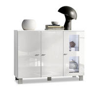 SIDEBOARD Denjo Tür in Weiß Hochglanz - Weiß Hochglanz, Holzwerkstoff (107/81/35cm) - Vladon