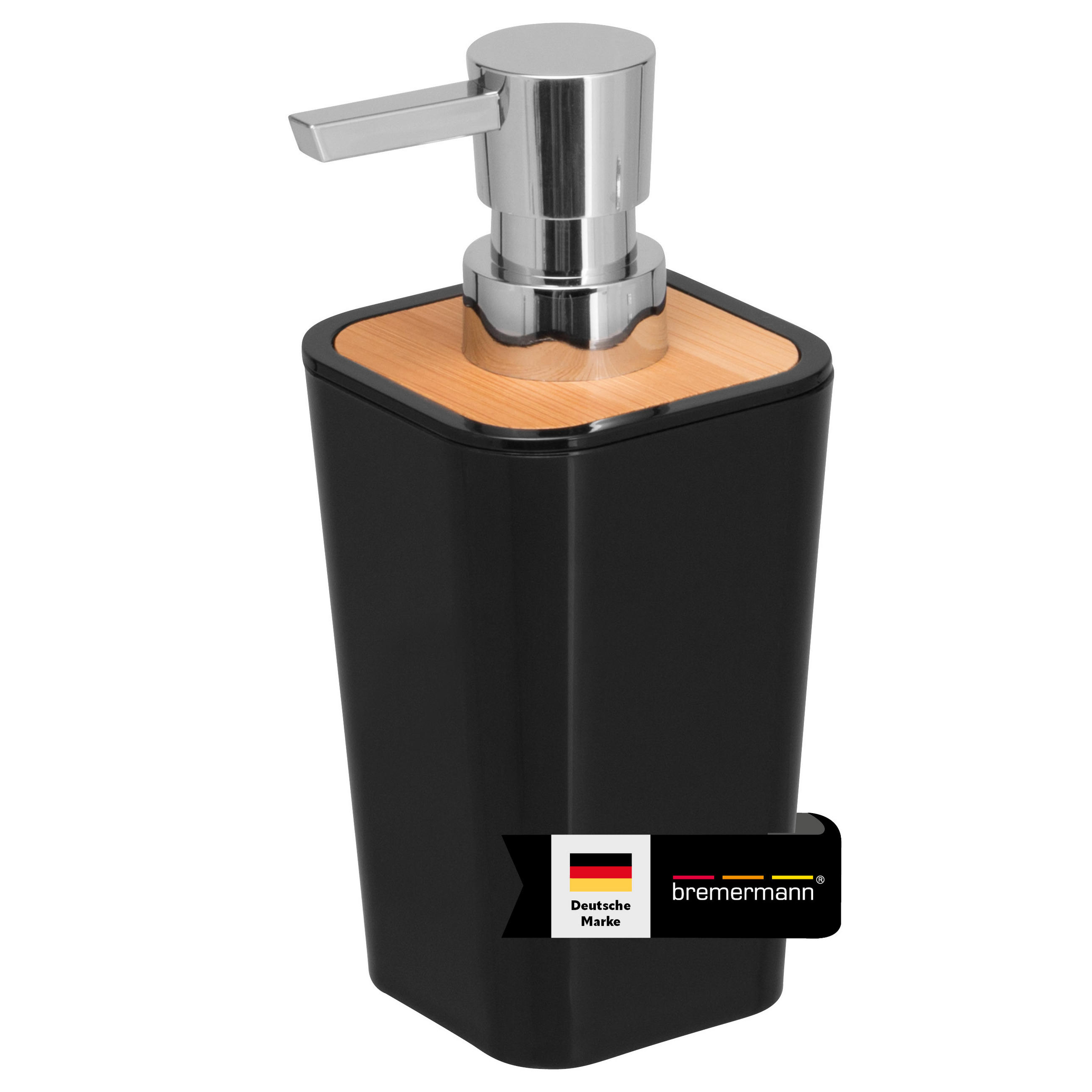 SEIFENSPENDER 320 ml CALVI, schwarz - Schwarz, Kunststoff (7.4/16.5/7.4cm) - bremermann