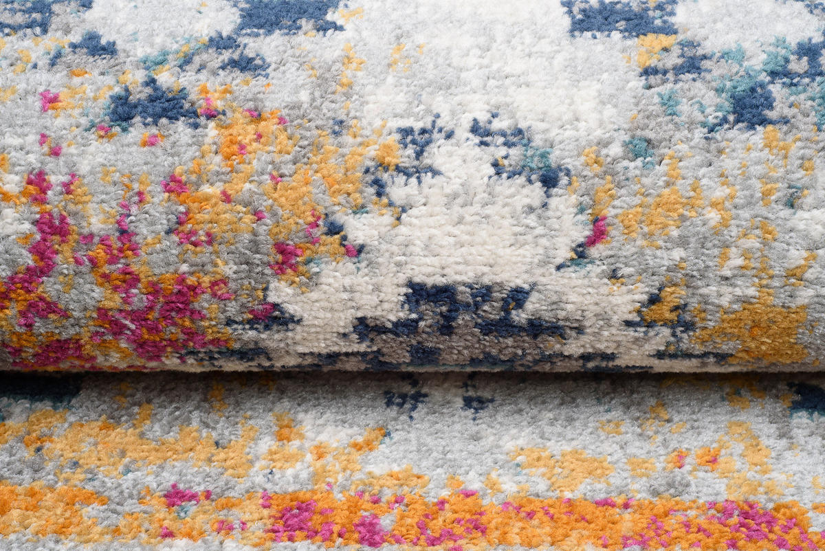 TEPPICHLÄUFER LAZUR Weiß Dunkelblau 70/100 cm - Dunkelblau, Textil (70/100cm) - Tapiso