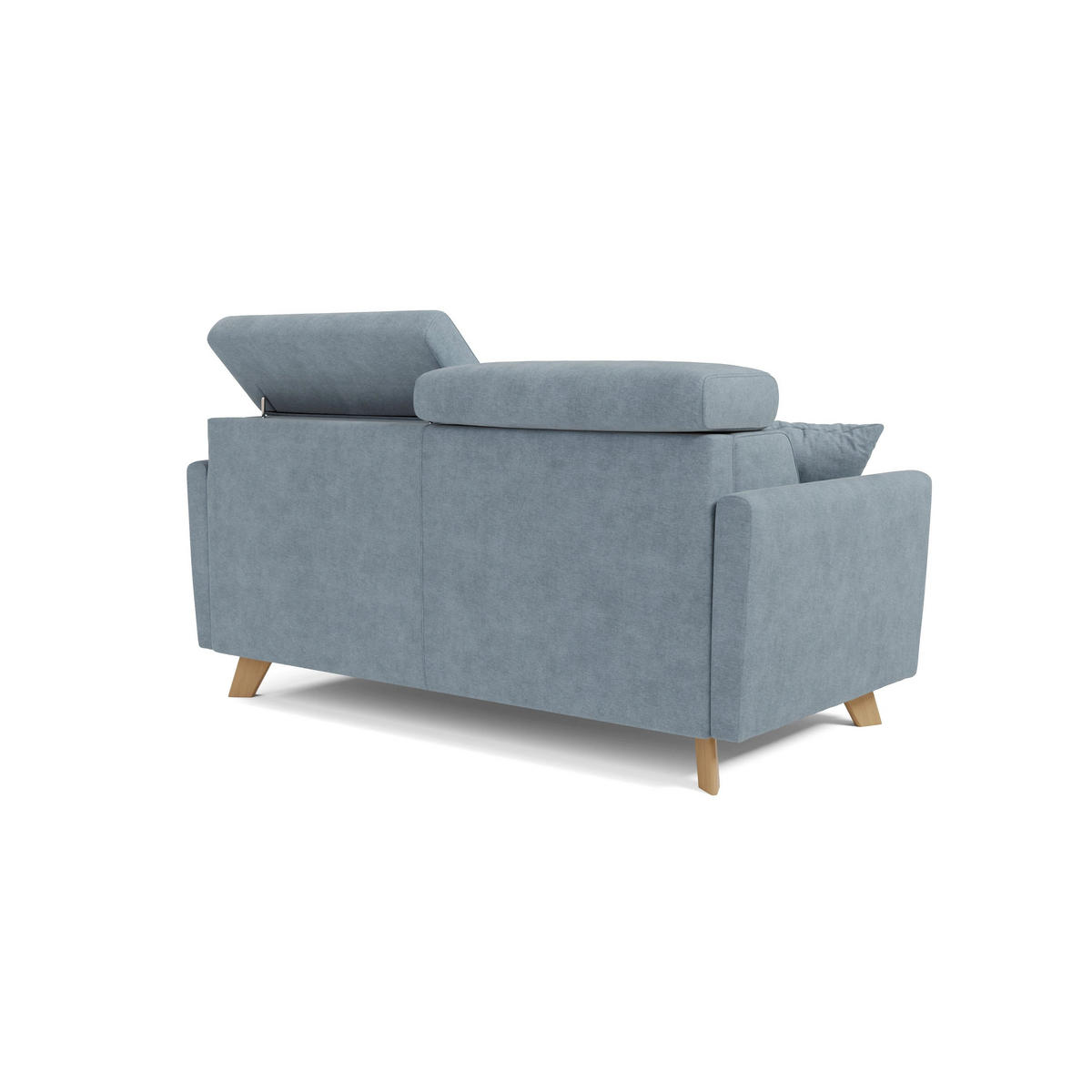 SCHLAFSOFA Francy - Pastellblau, Metall (180/92/97cm) - Divani.store