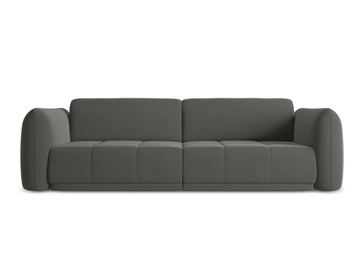 3-SITZER SOFA Samt Stoff Grau - Dunkelgrau/Schwarz, Kunststoff/Textil (210/74/105cm) - Makamii