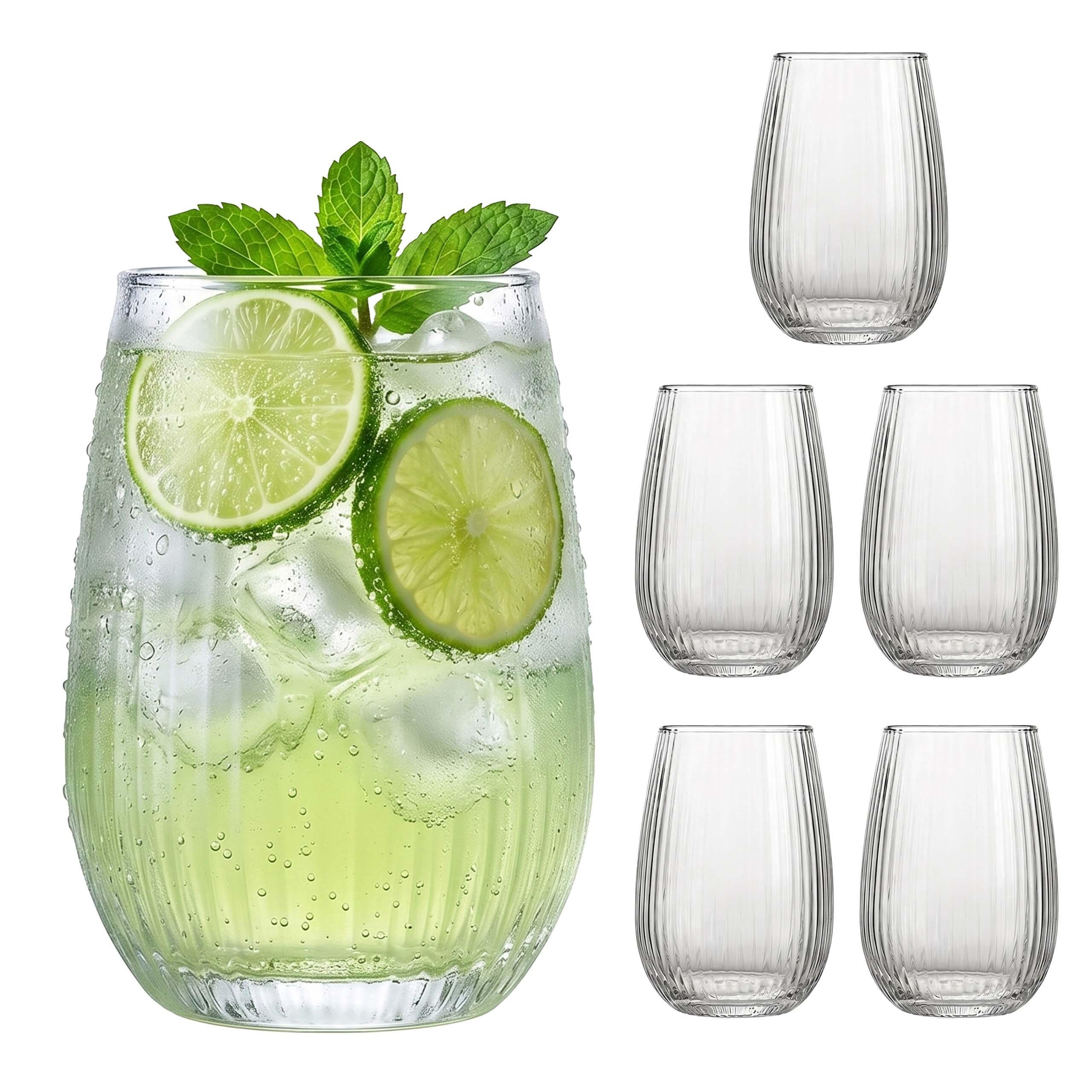 Relaxdays SKLENICE Průhledná 6ks-Set Sklo 400 ml