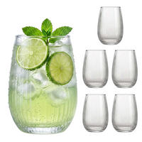 TRINKGLAS Transparent 6er-Set Glas 400 ml - Transparent, Glas (0.4L) - Relaxdays