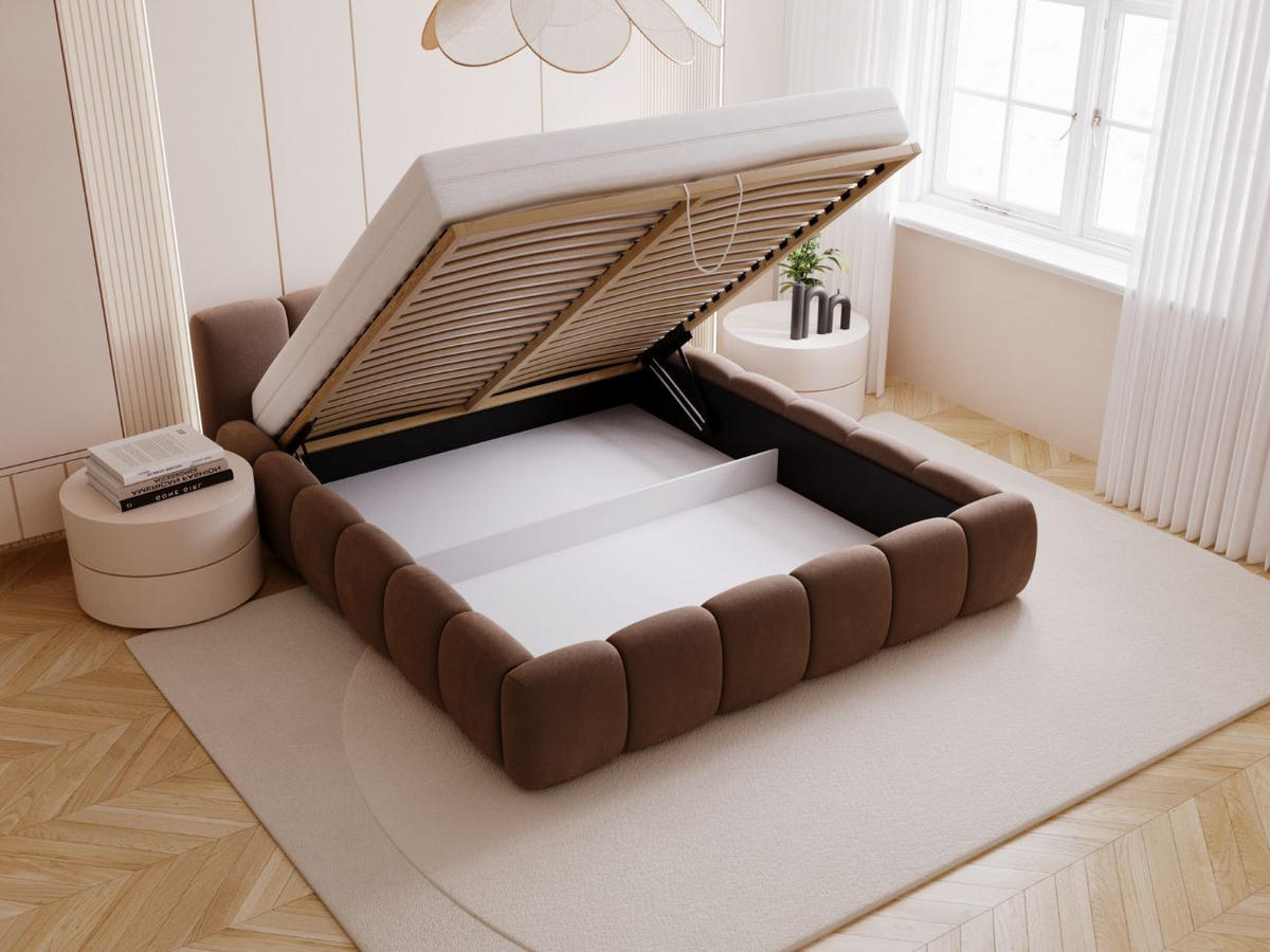 POLSTERBETT Cloud low 200x200 Braun - Braun, Textil (200/200cm) - Graingold