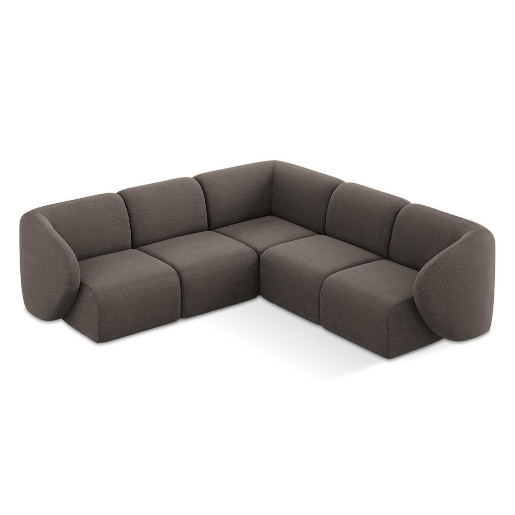 Thumbnail - Makamii Ecksofa, Mokka, Textil, Holzwerkstoff, 4-Sitzer, 251x251 cm, Hergestellt in Europa, Oeko-Tex®, Wohnzimmer, Sofas...