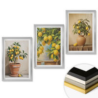 WANDBILDER 3er Set - 40x60 cm Silberner Rahmen - Zitronenbäumchen im Topf und in der Vase - Silberfarben, Kunststoff (40/60cm) - ArtPrintCave