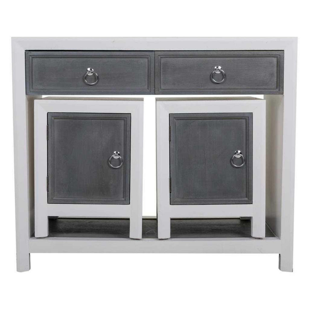 KONSOLE und HOCKERS aux holz, 3er-Set, grau - Multicolor, Holz (40/90/76cm) - Wanderlust