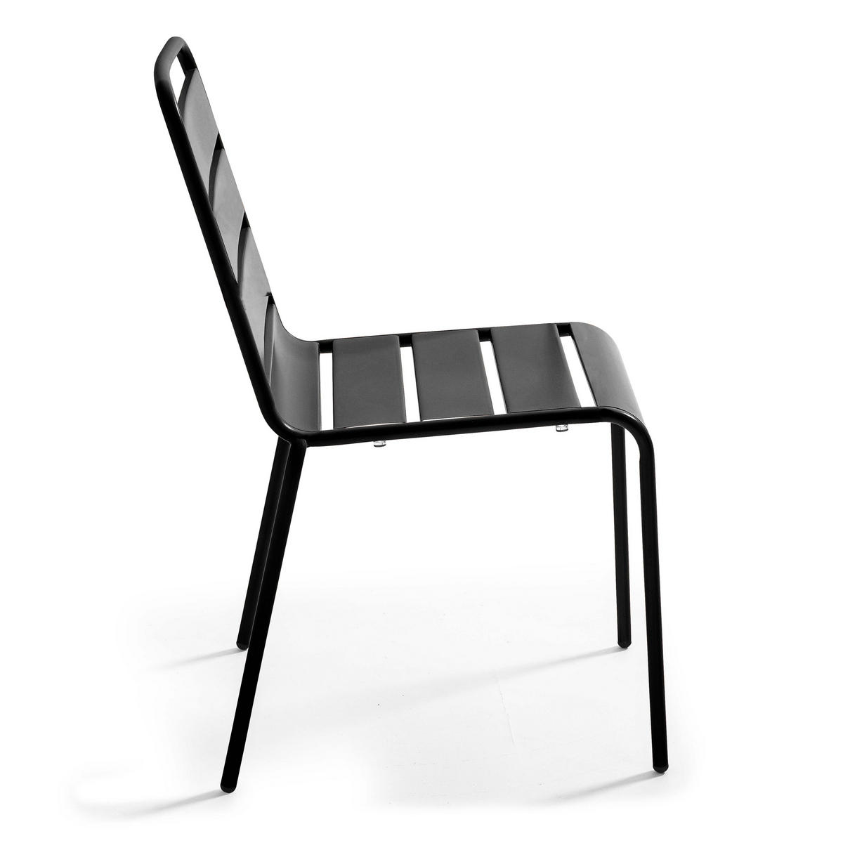 GARTENSTUHL, Schwarz - Schwarz, Metall (42/83/53cm) - Oviala