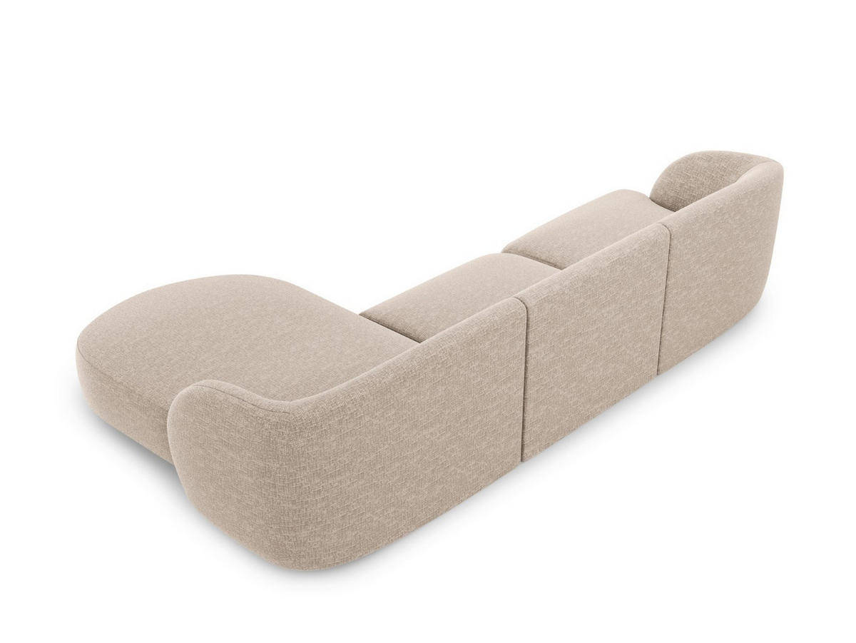 ECKSOFA rechts Miley aus Chenille-Stoff beige 4 Sitzplätze - Beige, Textil (156/255cm) - Micadoni