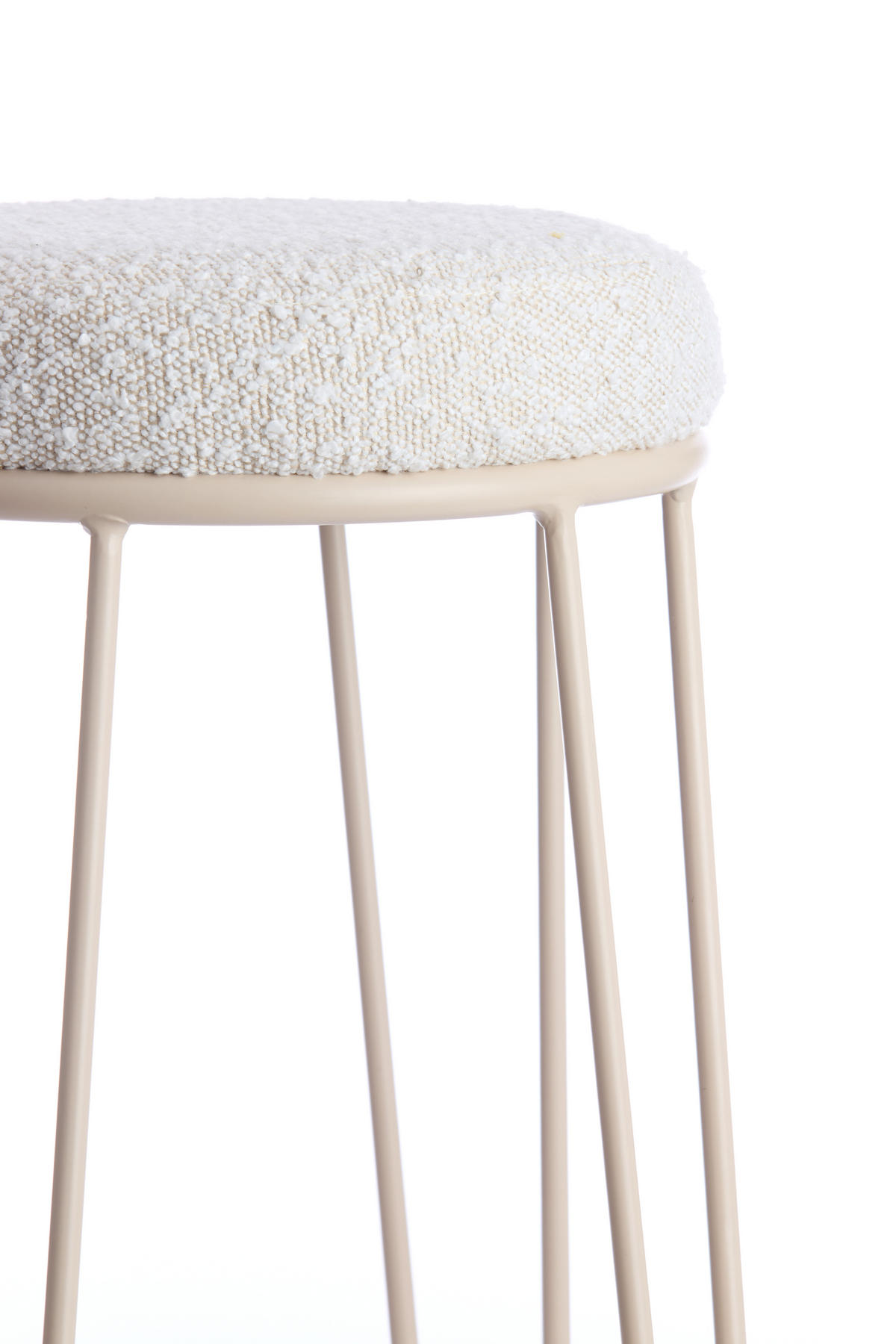 BARHOCKER Alice Weiß 41/41/73 cm - Creme/Weiß, Textil (41/73/41cm) - Light & Living