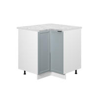 ECKUNTERSCHRANK Fame-Line Hellblau-grau 80.5 cm, AP Marmor - Blaugrau/Weiß, Holzwerkstoff (80.5/82/60cm) - Vicco