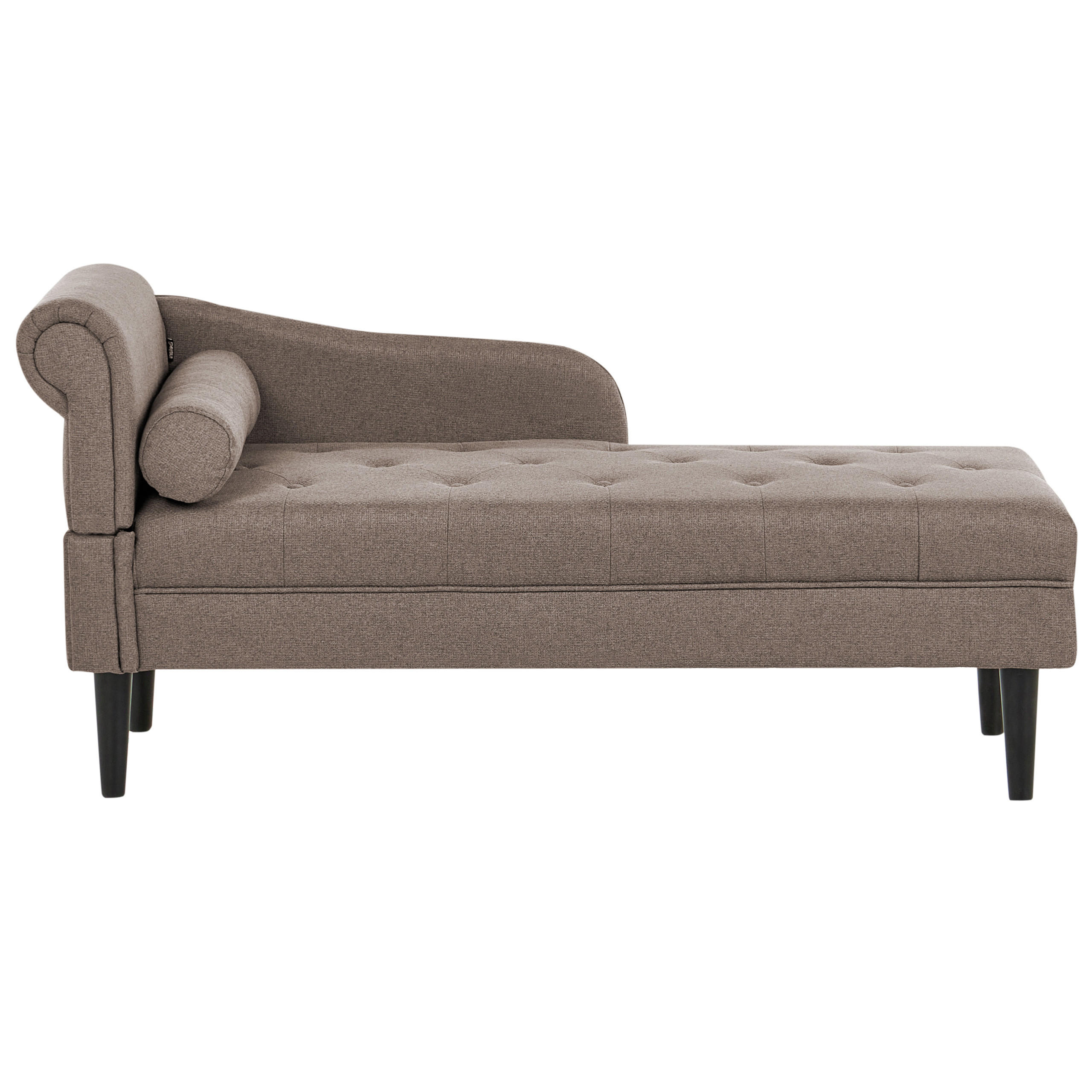 CHAISELONGUE-LINKSSEITIGE Stoff Taupe Yvoire - Taupe/Beige, Textil (68/72/151cm) - Beliani