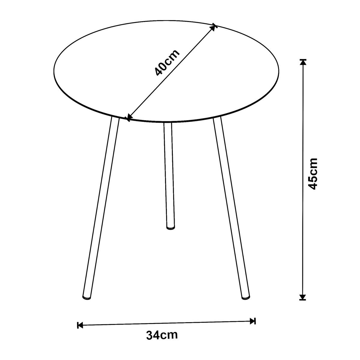 BEISTELLTISCH Sula - Schwarz, Metall (40/40/45cm) - [en.casa]